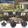 image:imageSmiry Waterproof Patio Cushion Covers Stretch Outdoor Couch Slipcovers Replacement Washable Furniture Protector Sofa Chair Seat Cover for Dogs Pets 4 Pcs Blue GreenDark Grey