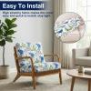 image:imageSmiry Waterproof Patio Cushion Covers Stretch Outdoor Couch Slipcovers Replacement Washable Furniture Protector Sofa Chair Seat Cover for Dogs Pets 4 Pcs Blue GreenLight Green