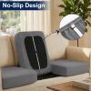 image:imageSmiry Waterproof Patio Cushion Covers Stretch Outdoor Couch Slipcovers Replacement Washable Furniture Protector Sofa Chair Seat Cover for Dogs Pets 4 Pcs Blue GreenGrey