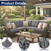 image:imageSmiry Waterproof Patio Cushion Covers Stretch Outdoor Couch Slipcovers Replacement Washable Furniture Protector Sofa Chair Seat Cover for Dogs Pets 4 Pcs Blue GreenGrey