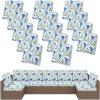 image:imageSmiry Waterproof Patio Cushion Covers Stretch Outdoor Couch Slipcovers Replacement Washable Furniture Protector Sofa Chair Seat Cover for Dogs Pets 4 Pcs Blue GreenLight Green