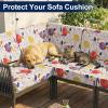 image:imageSmiry Waterproof Patio Cushion Covers Stretch Outdoor Couch Slipcovers Replacement Washable Furniture Protector Sofa Chair Seat Cover for Dogs Pets 4 Pcs Blue GreenOrange
