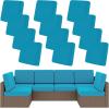 image:imageSmiry Waterproof Patio Cushion Covers Stretch Outdoor Couch Slipcovers Replacement Washable Furniture Protector Sofa Chair Seat Cover for Dogs Pets 4 Pcs Blue GreenTeal
