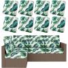 image:imageSmiry Waterproof Patio Cushion Covers Stretch Outdoor Couch Slipcovers Replacement Washable Furniture Protector Sofa Chair Seat Cover for Dogs Pets 4 Pcs Blue GreenGreen