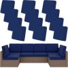 image:imageSmiry Waterproof Patio Cushion Covers Stretch Outdoor Couch Slipcovers Replacement Washable Furniture Protector Sofa Chair Seat Cover for Dogs Pets 4 Pcs Blue GreenNavy Blue