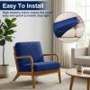 image:imageSmiry Waterproof Patio Cushion Covers Stretch Outdoor Couch Slipcovers Replacement Washable Furniture Protector Sofa Chair Seat Cover for Dogs Pets 4 Pcs Blue GreenNavy Blue