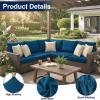 image:imageSmiry Waterproof Patio Cushion Covers Stretch Outdoor Couch Slipcovers Replacement Washable Furniture Protector Sofa Chair Seat Cover for Dogs Pets 4 Pcs Blue GreenPeacock Blue
