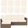 image:imageSmiry Waterproof Patio Cushion Covers Stretch Outdoor Couch Slipcovers Replacement Washable Furniture Protector Sofa Chair Seat Cover for Dogs Pets 4 Pcs Blue GreenBeige