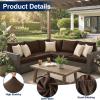 image:imageSmiry Waterproof Patio Cushion Covers Stretch Outdoor Couch Slipcovers Replacement Washable Furniture Protector Sofa Chair Seat Cover for Dogs Pets 4 Pcs Blue GreenCoffee