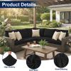 image:imageSmiry Waterproof Patio Cushion Covers Stretch Outdoor Couch Slipcovers Replacement Washable Furniture Protector Sofa Chair Seat Cover for Dogs Pets 4 Pcs Blue GreenBlack