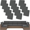image:imageSmiry Waterproof Patio Cushion Covers Stretch Outdoor Couch Slipcovers Replacement Washable Furniture Protector Sofa Chair Seat Cover for Dogs Pets 4 Pcs Blue GreenDark Grey