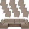 image:imageSmiry Waterproof Patio Cushion Covers Stretch Outdoor Couch Slipcovers Replacement Washable Furniture Protector Sofa Chair Seat Cover for Dogs Pets 4 Pcs Blue GreenTaupe