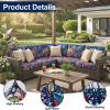 image:imageSmiry Waterproof Patio Cushion Covers Stretch Outdoor Couch Slipcovers Replacement Washable Furniture Protector Sofa Chair Seat Cover for Dogs Pets 4 Pcs Blue GreenBlue Green