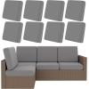 image:imageSmiry Waterproof Patio Cushion Covers Stretch Outdoor Couch Slipcovers Replacement Washable Furniture Protector Sofa Chair Seat Cover for Dogs Pets 4 Pcs Blue GreenGrey