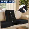 image:imageSmiry Waterproof Patio Cushion Covers Stretch Outdoor Couch Slipcovers Replacement Washable Furniture Protector Sofa Chair Seat Cover for Dogs Pets 4 Pcs Blue GreenBlack