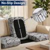 image:imageSmiry Waterproof Patio Cushion Covers Stretch Outdoor Couch Slipcovers Replacement Washable Furniture Protector Sofa Chair Seat Cover for Dogs Pets 4 Pcs Blue GreenGrey and Black