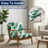 image:imageSmiry Waterproof Patio Cushion Covers Stretch Outdoor Couch Slipcovers Replacement Washable Furniture Protector Sofa Chair Seat Cover for Dogs Pets 4 Pcs Blue GreenGreen