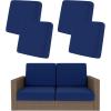 image:imageSmiry Waterproof Patio Cushion Covers Stretch Outdoor Couch Slipcovers Replacement Washable Furniture Protector Sofa Chair Seat Cover for Dogs Pets 4 Pcs Blue GreenNavy Blue