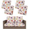 image:imageSmiry Waterproof Patio Cushion Covers Stretch Outdoor Couch Slipcovers Replacement Washable Furniture Protector Sofa Chair Seat Cover for Dogs Pets 4 Pcs Blue GreenOrange