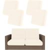 image:imageSmiry Waterproof Patio Cushion Covers Stretch Outdoor Couch Slipcovers Replacement Washable Furniture Protector Sofa Chair Seat Cover for Dogs Pets 4 Pcs Blue GreenBeige