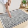 image:imageSmiry Bathroom Rugs Set 2 Piece30x20 Plus 24x17 Extra Soft Absorbent Bath Mats Non Slip Machine Washable Quick Dry Bath Rugs for Bathroom Floor Tub Shower Lightgrey amp Cream