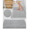 image:imageSmiry Bathroom Rugs Set 2 Piece30x20 Plus 24x17 Extra Soft Absorbent Bath Mats Non Slip Machine Washable Quick Dry Bath Rugs for Bathroom Floor Tub Shower Lightgrey amp Cream