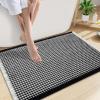 image:imageSmiry Bathroom Rugs Set 2 Piece30x20 Plus 24x17 Extra Soft Absorbent Bath Mats Non Slip Machine Washable Quick Dry Bath Rugs for Bathroom Floor Tub Shower Black amp Cream