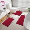 image:imageSmiry Memory Foam Bath Mat 24x16 and 24x20 UShaped Toilet Extra Soft Absorbent Bathroom Rugs Non Slip Bath Rug Runner for Shower Bathroom Floors Burgundy