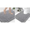image:imageSmiry Bathroom Rugs Mat Set 2 Piece 36X24UShaped 24x20 Extra Soft Absorbent Non Slip Rubber Backing Machine Washable Quick Dry Chenille Bath Rug Set for Tub Shower and FloorGrey
