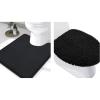 image:imageSmiry Bathroom Rugs UShaped 24x20 and Toilet Lid Cover 175x15 Soft and Absorbent Shaggy Bath Mat Machine Washable NonSlip Plush Carpet Runner for Tub Shower and Floor Home DecorBlack