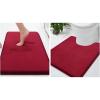 image:imageSmiry Memory Foam Bath Mat 24x16 and 24x20 UShaped Toilet Extra Soft Absorbent Bathroom Rugs Non Slip Bath Rug Runner for Shower Bathroom Floors Burgundy
