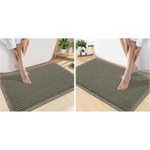 image:imageSmiry Bathroom Rugs Set 2 Piece30x20 Plus 30x18 Extra Soft Absorbent Bath Mats Non Slip Machine Washable Quick Dry Bath Rugs for Bathroom Floor Tub Shower Green