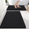 image:imageSmiry Bathroom Rugs Set 2 Piece30x20 Plus 24x16 and Toilet Lid Cover 175x15 Soft and Absorbent Bath Mat Machine Washable NonSlip Plush Carpet Runner for Tub Shower and Floor Home DecorBlack
