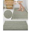 image:imageSmiry Bathroom Rugs Set 2 Piece30x20 Plus 24x17 Extra Soft Absorbent Bath Mats Non Slip Machine Washable Quick Dry Bath Rugs for Bathroom Floor Tub Shower Green amp Cream