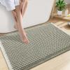 image:imageSmiry Bathroom Rugs Set 2 Piece30x20 Plus 24x17 Extra Soft Absorbent Bath Mats Non Slip Machine Washable Quick Dry Bath Rugs for Bathroom Floor Tub Shower Green amp Cream