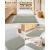 image:imageSmiry Bathroom Rugs Set 2 Piece30x20 Plus 30x18 Extra Soft Absorbent Bath Mats Non Slip Machine Washable Quick Dry Bath Rugs for Bathroom Floor Tub Shower Green amp Cream