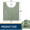 image:imageSmiry Bathroom Rugs Set 3 Piece Soft Absorbent Non Slip Rubber Backing Machine Washable Quick Dry Chenille Bath Rug Set for Tub Shower and Floor 30 x 2024 x 16 UShaped 24 x 20 Sage Green