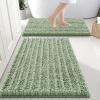 image:imageSmiry Bathroom Rugs Set 3 Piece Soft Absorbent Non Slip Rubber Backing Machine Washable Quick Dry Chenille Bath Rug Set for Tub Shower and Floor 30 x 2024 x 16 UShaped 24 x 20 Sage Green