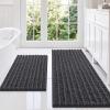 image:imageSmiry Bathroom Rugs Set 3 Piece Soft Absorbent Non Slip Rubber Backing Machine Washable Quick Dry Chenille Bath Rug Set for Tub Shower and Floor 47 x 2024 x 16 UShaped 24 x 20 Dark Grey