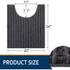 image:imageSmiry Bathroom Rugs Set 3 Piece Soft Absorbent Non Slip Rubber Backing Machine Washable Quick Dry Chenille Bath Rug Set for Tub Shower and Floor 47 x 2024 x 16 UShaped 24 x 20 Dark Grey