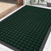 image:imageSmiry Front Door Mat Outside Entrance Black Green 295 x 17 and Bathroom Rugs Mat Green 30 x 20 2 Item Bundle