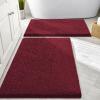 image:imageSmiry Front Door Mat Outside Entrance Red 295 x 17 and Bathroom Rugs Sets 2 Piece Burgundy 30 x 20  24 x 16 2 Item Bundle