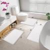 image:imageSmiry Memory Foam Bath Mat 30x20 and UShaped Toilet Bathroom Rugs 24x20Super Soft Absorbent Bathroom Rugs Non Slip Bath Rug Runner for Bathroom Floors White
