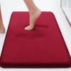 image:imageSmiry Memory Foam Bath Mat Set 30x20 36x24 Super Soft Absorbent Bathroom Rugs Non Slip Bath Rug Runner for Bathroom Floors Burgundy