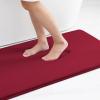 image:imageSmiry Memory Foam Bath Mat Set 30x20 36x24 Super Soft Absorbent Bathroom Rugs Non Slip Bath Rug Runner for Bathroom Floors Burgundy