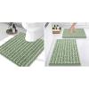 image:imageSmiry Bathroom Rugs Set 3 Piece Soft Absorbent Non Slip Rubber Backing Machine Washable Quick Dry Chenille Bath Rug Set for Tub Shower and Floor 30 x 2024 x 16 UShaped 24 x 20 Sage Green