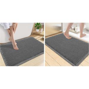 image:imageSmiry Bathroom Rugs Set 2 Piece36x24 Plus 30x20 Extra Soft Absorbent Bath Mats Non Slip Machine Washable Quick Dry Bath Rugs for Bathroom Floor Tub Shower Dark Grey