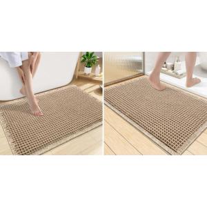 image:imageSmiry Bathroom Rugs Set 2 Piece36x24 Plus 30x20 Extra Soft Absorbent Bath Mats Non Slip Machine Washable Quick Dry Bath Rugs for Bathroom Floor Tub Shower Brown