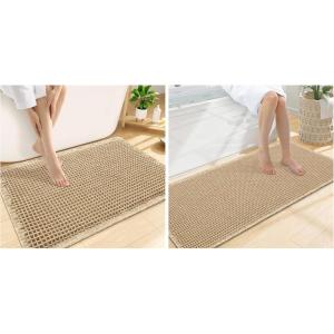 image:imageSmiry Bathroom Rugs Set 2 Piece47x20 Plus 30x20 Extra Soft Absorbent Bath Mats Non Slip Machine Washable Quick Dry Bath Rugs for Bathroom Floor Tub Shower Brown