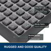 image:imageSmiry Front Door Mat Outside Entrance Mix Grey 295 x 17 and Bathroom Rugs Sets 2 Piece Light Grey 30 x 20  24 x 16 2 Item BundleLight Grey